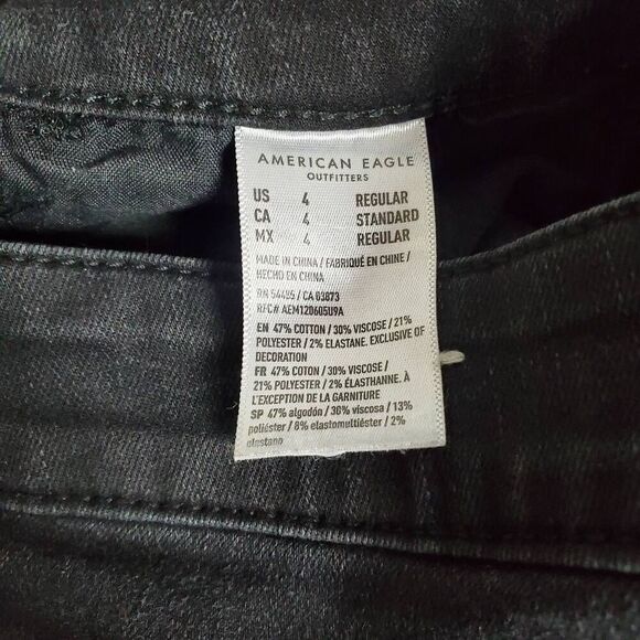 American Eagle Women’s Next Level Stretch Jeggings Size 4 Black High-Rise Skinny - Picture 7 of 8